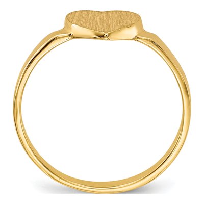 10K Yellow Gold Open Back Heart Signet Ring – view 3