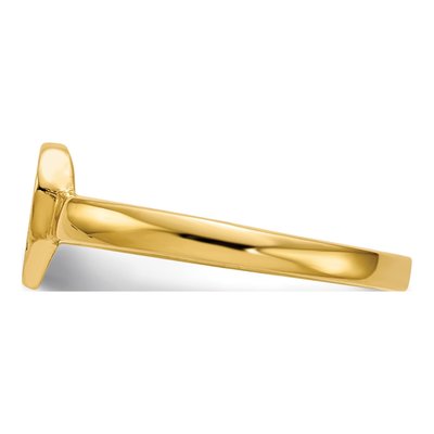 10K Yellow Gold Open Back Heart Signet Ring – view 4