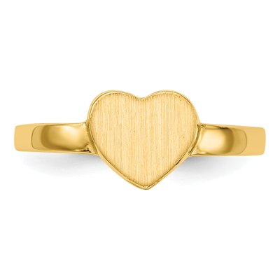 10K Yellow Gold Open Back Heart Signet Ring – view 5