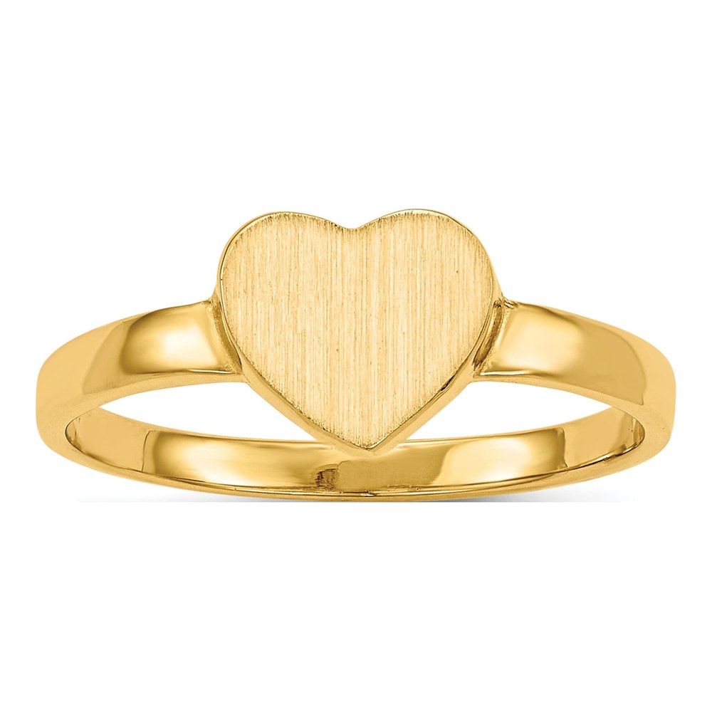 10K Yellow Gold Open Back Heart Signet Ring