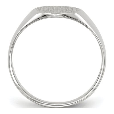 10K White Gold Closed Back Signet Ring – view 3
