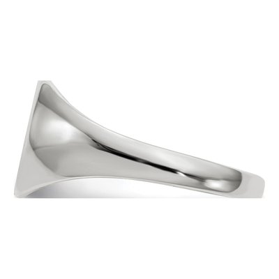 10K White Gold Closed Back Signet Ring – view 4