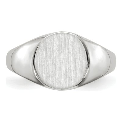 10K White Gold Closed Back Signet Ring – view 5