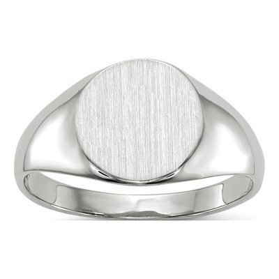 10K White Gold Closed Back Signet Ring
