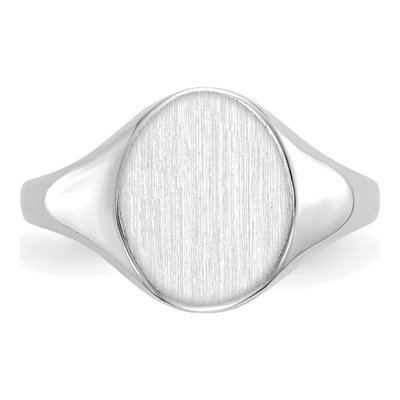 10K White Gold Closed Back Signet Ring – view 5