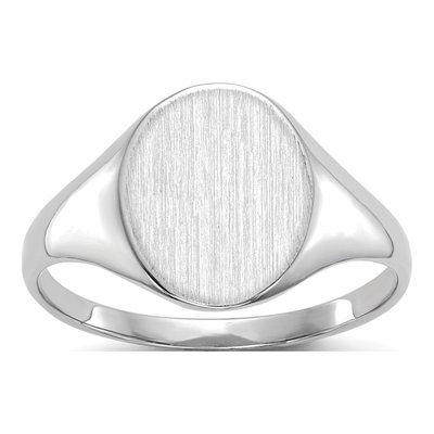 10K White Gold Closed Back Signet Ring