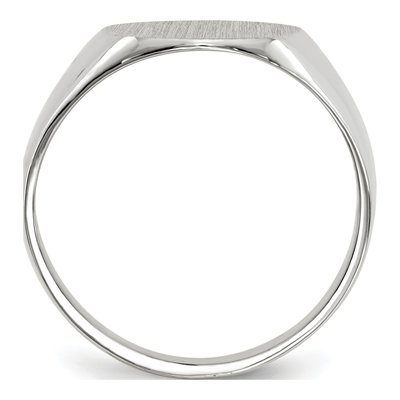 10K White Gold Closed Back Signet Ring – view 2