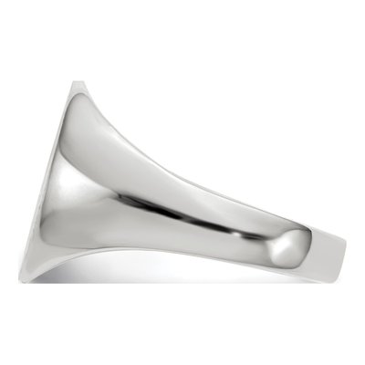 10K White Gold Closed Back Signet Ring – view 3