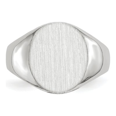 10K White Gold Closed Back Signet Ring – view 4