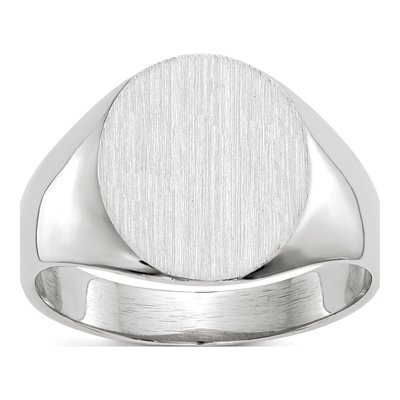 10K White Gold Closed Back Signet Ring