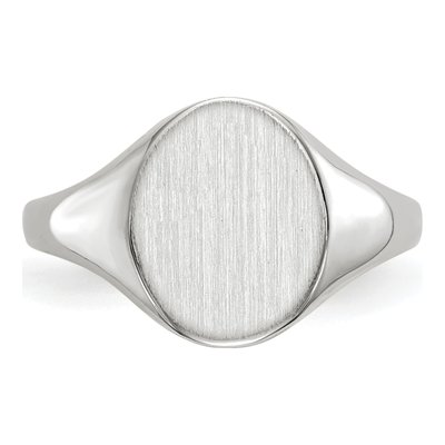 10K White Gold Open Back Signet Ring – view 5