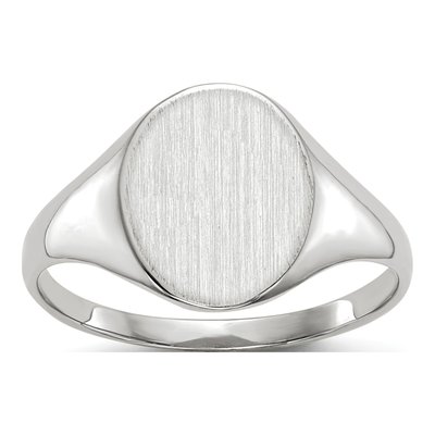 10K White Gold Open Back Signet Ring