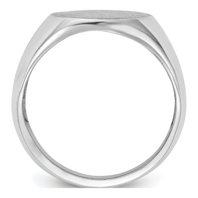 Men's 10K White Gold Open Back Signet Ring – view 3