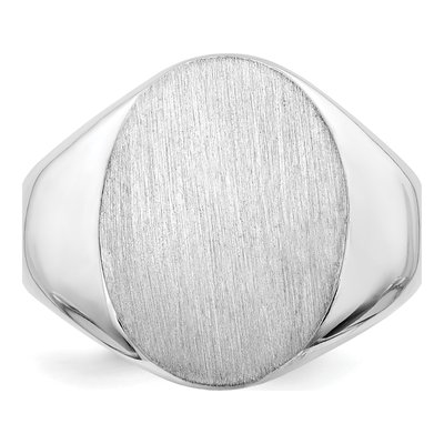 Men's 10K White Gold Open Back Signet Ring – view 5