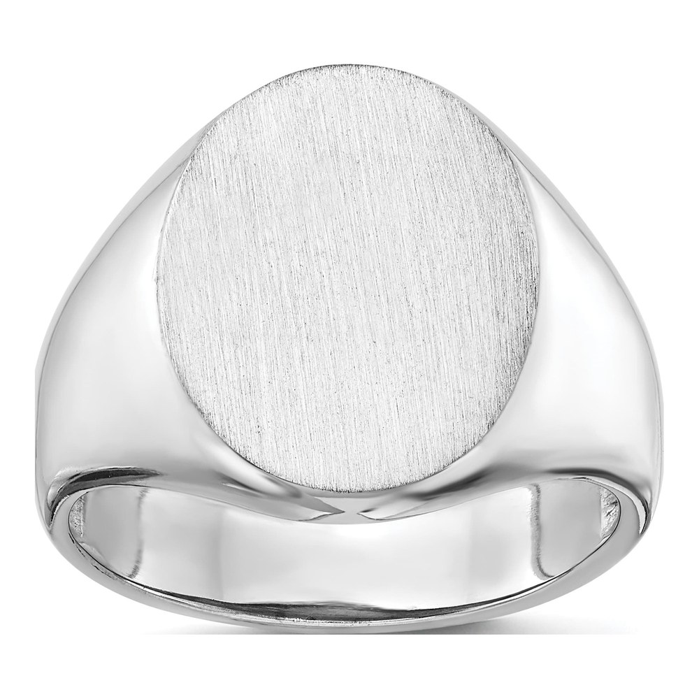 Men's 10K White Gold Open Back Signet Ring