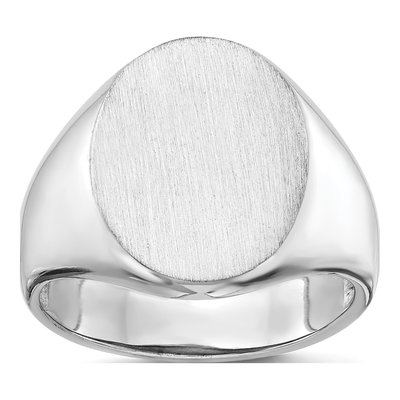 Men's 10K White Gold Open Back Signet Ring