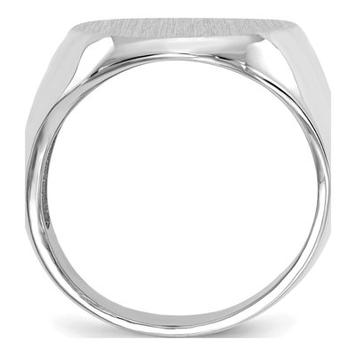Men's 10K White Gold Open Back Signet Ring – view 3