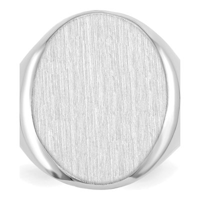 Men's 10K White Gold Open Back Signet Ring – view 5