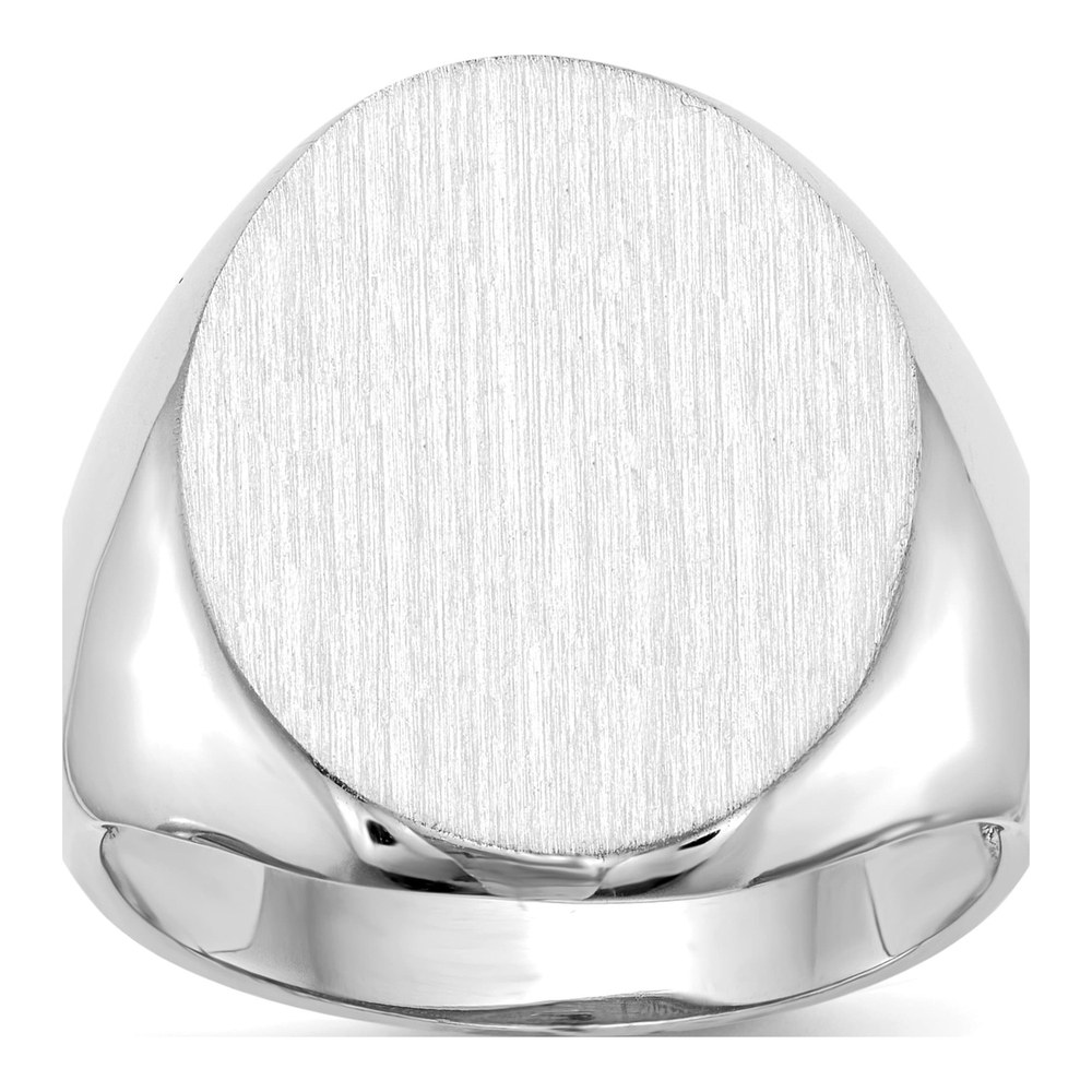 Men's 10K White Gold Open Back Signet Ring