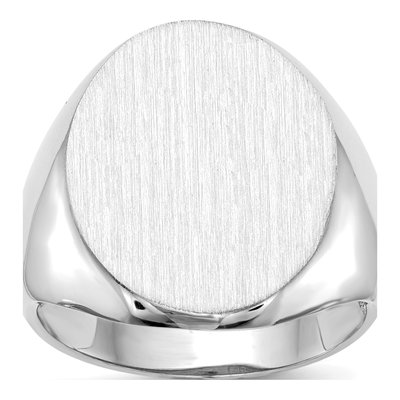 Men's 10K White Gold Open Back Signet Ring
