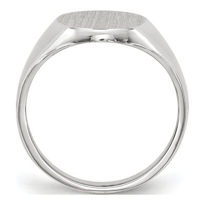 10K White Gold Closed Back Signet Ring – view 3