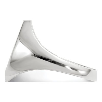 10K White Gold Closed Back Signet Ring – view 4