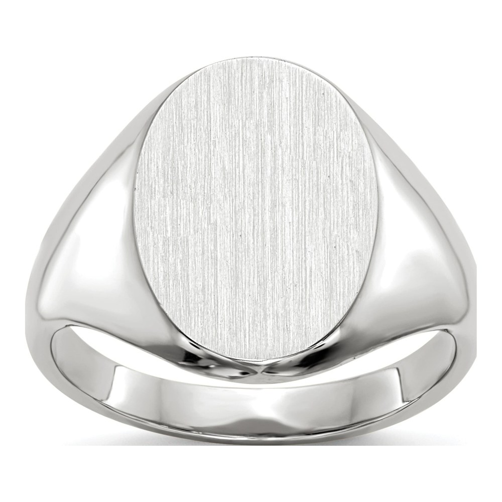 10K White Gold Closed Back Signet Ring