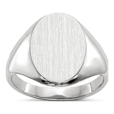 10K White Gold Closed Back Signet Ring