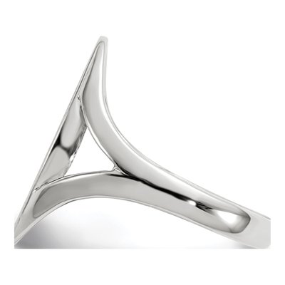 10K White Gold Closed Back Signet Ring – view 4