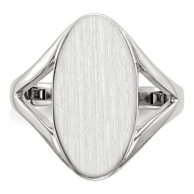 10K White Gold Closed Back Signet Ring – view 5