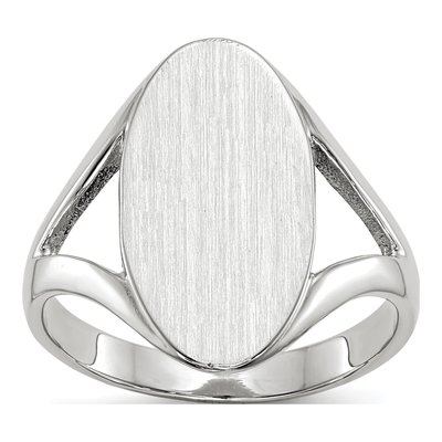 10K White Gold Closed Back Signet Ring