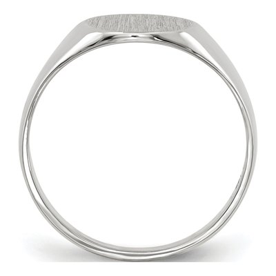 10K White Gold Closed Back Signet Ring – view 3