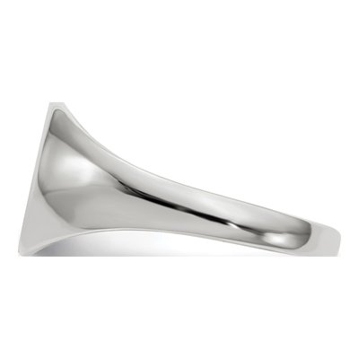 10K White Gold Closed Back Signet Ring – view 4