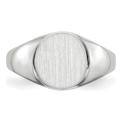 10K White Gold Closed Back Signet Ring – view 5