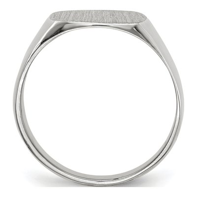 10K White Gold Closed Back Signet Ring – view 3