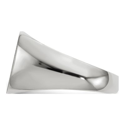 10K White Gold Closed Back Signet Ring – view 4