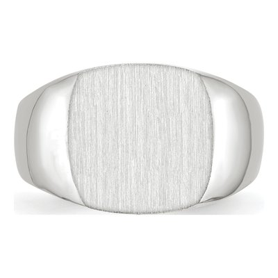 10K White Gold Closed Back Signet Ring – view 5