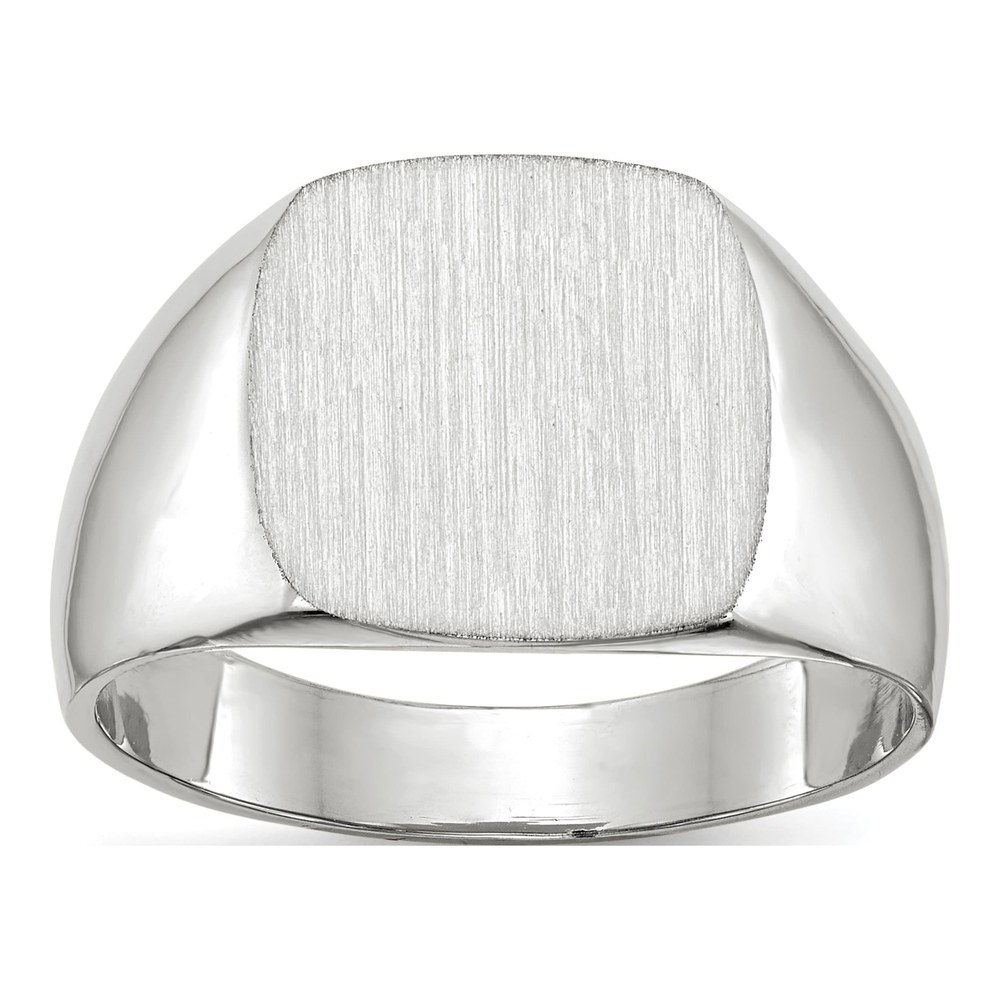 10K White Gold Closed Back Signet Ring