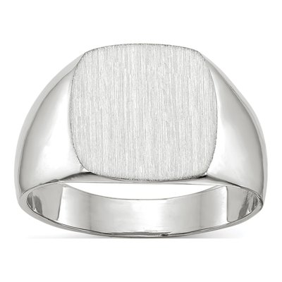 10K White Gold Closed Back Signet Ring