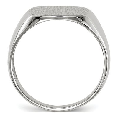 Men's 10K White Gold Open Back Signet Ring – view 3