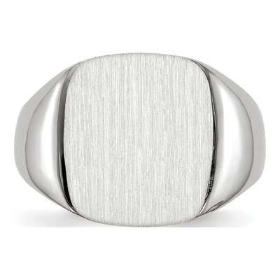 Men's 10K White Gold Open Back Signet Ring – view 5