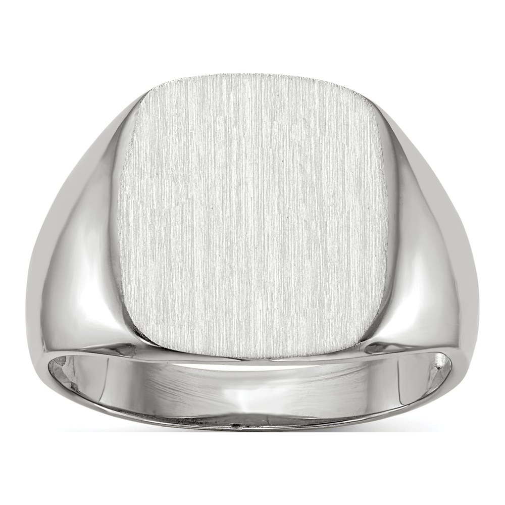10K White Gold 12.5X13.5mm Open Back Men's Signet Ring
