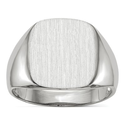 Men's 10K White Gold Open Back Signet Ring