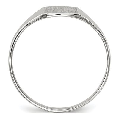 10K White Gold Closed Back Signet Ring – view 3