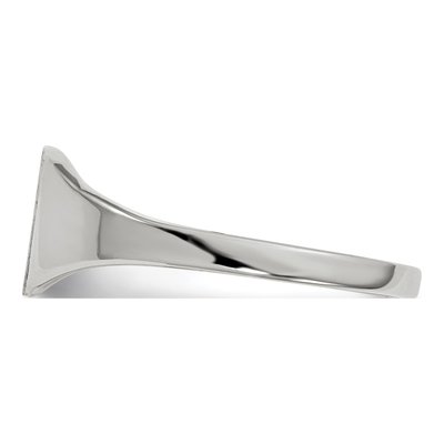 10K White Gold Closed Back Signet Ring – view 4