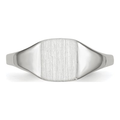 10K White Gold Closed Back Signet Ring – view 5