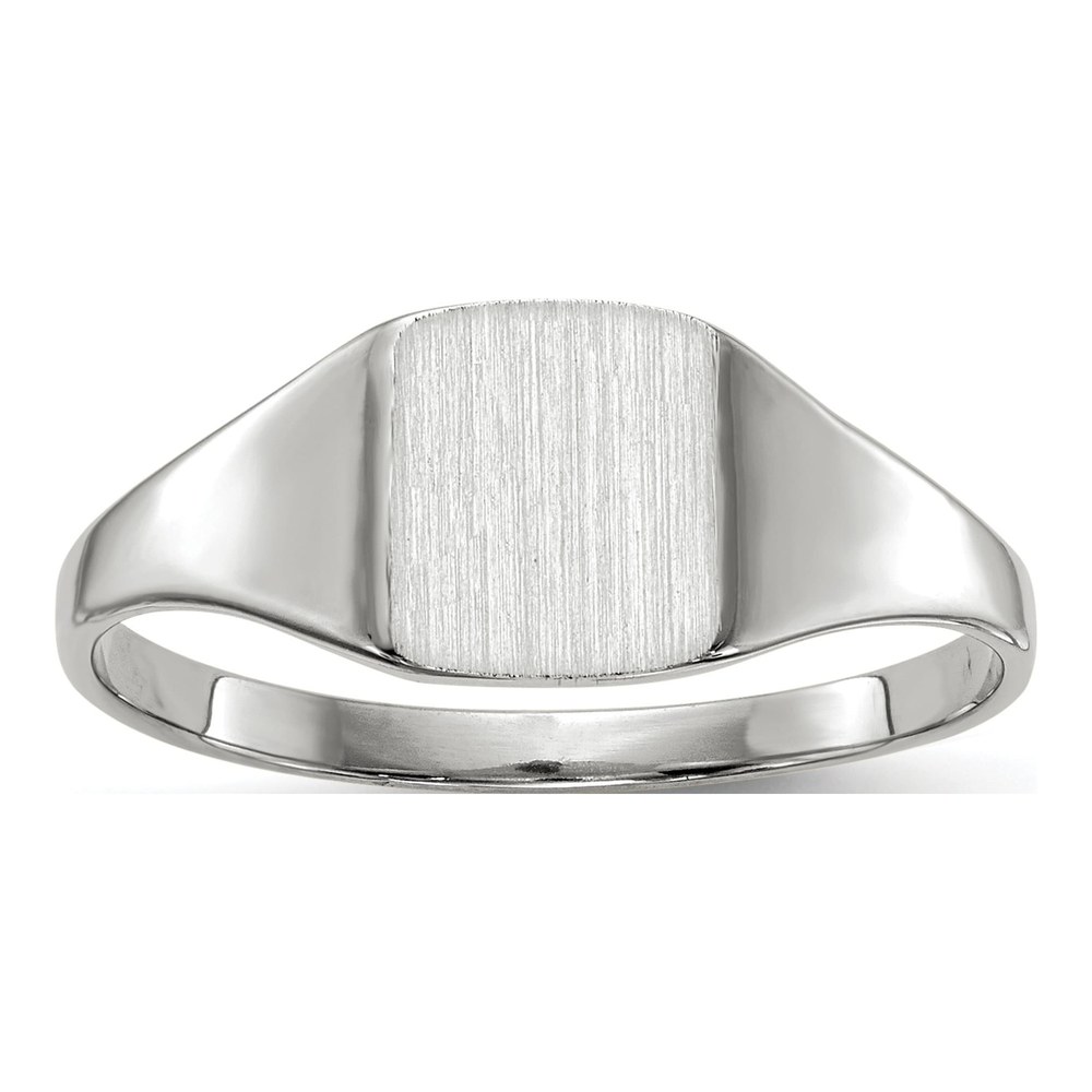 10K White Gold Closed Back Signet Ring