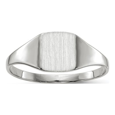 10K White Gold Closed Back Signet Ring