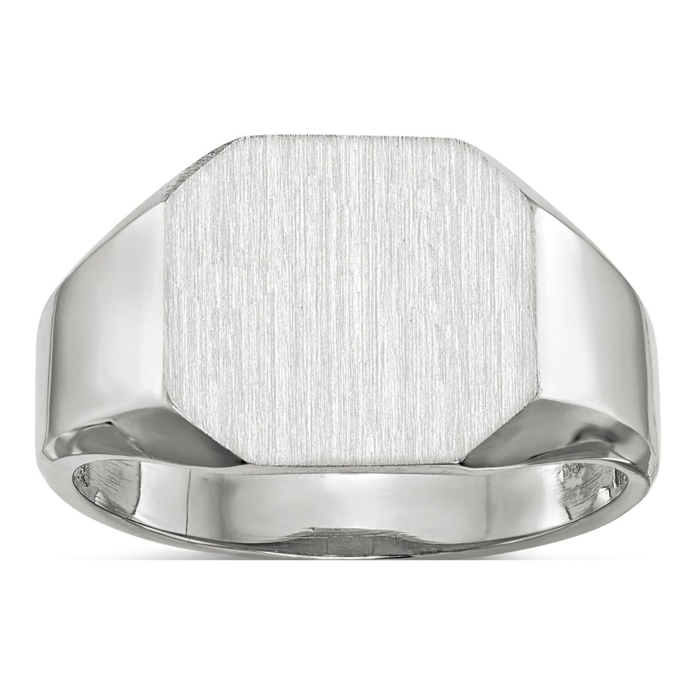 Men's 10K White Gold Closed Back Signet Ring