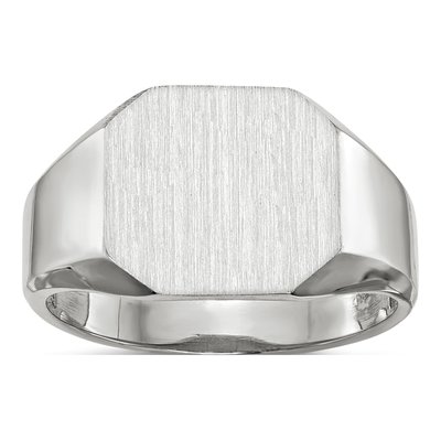 Men's 10K White Gold Closed Back Signet Ring